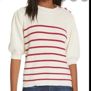 ba&sh Nellie Button detail stripe sweater